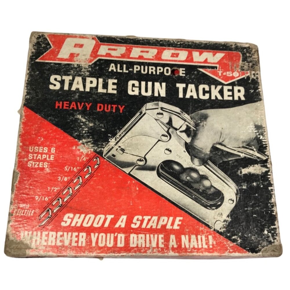 Staple Gun ARROW Vintage 1980's Heavy Duty Shoot Tacker A STAPLE 2671215